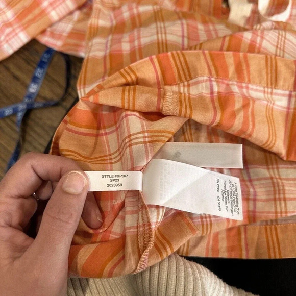 J. Crew Smocked-neck Women's top in Spring plaid Color Size XS NWT S0600 - Picture 10 of 10